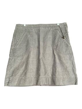 J. Jill Gray Cotton Corduroy Drawstring Utility A-Line Mini Skirt Size 8